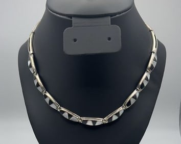 Whitney Kelly Sterling Mother of Pearl Necklace Necklace Measures 31"  Necklace Weighs 48.2 Grams