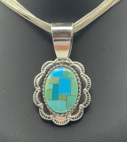 Caroline Pollack Sterling Turquoise Necklace Necklace Measures 26"  Necklace Weighs 18.3 Grams