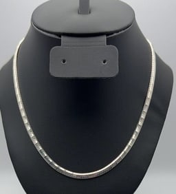 Milor Italy Sterling Silver Chain Necklace Measures 16.5" Necklace Weighs 26.3 Grams