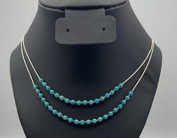 Carolyn Pollack Sterling Turquoise Necklace Necklace Measures 21"  Necklace Weighs 8.9 Grams