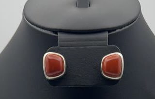 Sterling Silver Trapezoid Carnelian Earrings Earrings Weigh 13.5 Grams Total