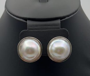 Sterling Silver Large Freshwater Pearl Earrings Sterling Silver Large Freshwater Pearl Earrings