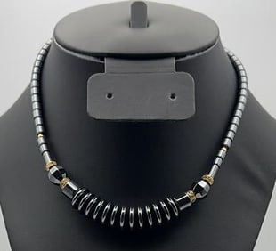 Hematite Bead Necklace Necklace measures 18"