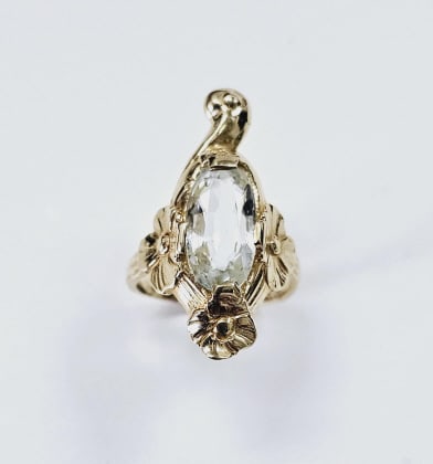 Unique 14K Yellow Gold Aquamarine Ring Ring weighs 7.0 (1 of 14)