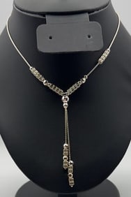 Sterling Silver Dangle Necklace Necklace Measures 20"  Necklace Weighs 10.9 Grams