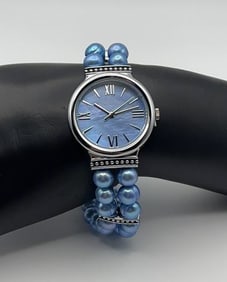 Honora Blue Cultured Pearl Watch Watch Measures 7" Watch is Not Tested  Stretch Band