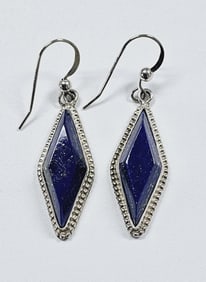 Jay King Sterling Silver Lapis Lazuli Earrings Earrings Weigh 8.2 Grams Collectively