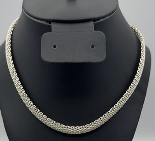 Godfrey Carter Sterling Silver Mesh Necklace Necklace Measures 16"  Necklace Weighs 41.6 Grams