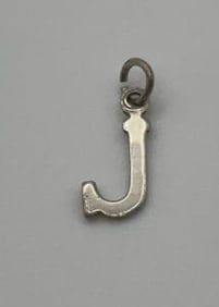 Sterling Silver Initial J Charm Charm Weighs 0.2 Grams