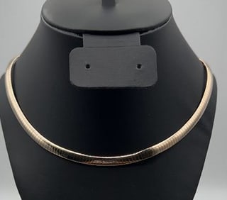 Sterling Silver Gold Plated Omega Necklace Necklace Measures 18"  Necklace Weighs 24.9 Grams