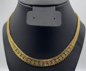 Milor Italy Gold over Sterling Silver Necklace Necklace Measures 16" Necklace Weighs 33.7 Grams