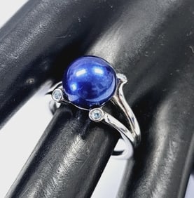 Honora Silver Blue Dyed Cultured Pearl Ring Ring weighs 5.7