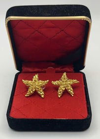 Vintage Trifari Gold Tone Starfish Earrings Vintage Trifari Gold Tone Starfish Earrings