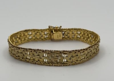 Milor Italian Sterling Silver Gold Plated Bracelet Bracelet measures 7.5"