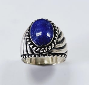 Carolyn Pollack Sterling Silver Lapis Lazuli Ring Size 8.75  Ring Weighs 12.8 Grams