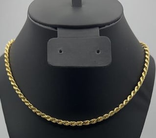 Sterling Silver Milor Italy Rope Necklace Necklace Measures 21" Necklace Weighs 14.8 Grams