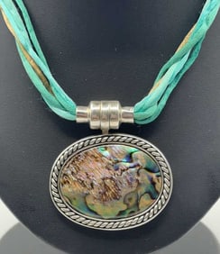 Joseph Esposito Sterling Silver Abalone Necklace Necklace Measures 18" Necklace Weighs 30.3 Grams
