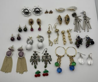 Lot of Assorted Pierced Earrings Set of 17 Pairs