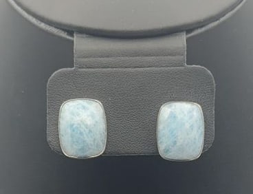 Sterling Silver Blue Calcite Earrings Earrings Weigh 8.8 Grams
