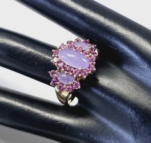 14K Yellow Gold Lavender & Pink Tourmaline Ring Ring weighs 6.0 Grams Size 9