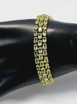 14K Gold over Sterling Peridot Tennis Bracelet Bracelet weighs 28.8 Grams: Bracelet weighs 28.8 Grams