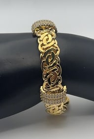 Moda Al Massimo 18K Gold Over Sterling Bracelet Bracelet Measures 8" Bracelet Weighs 56.8 Grams
