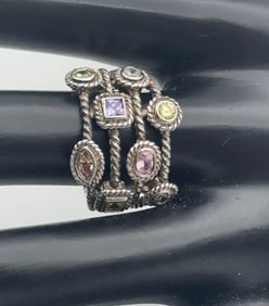 Joseph Esposito Sterling Silver CZ Ring Size 8.5  Ring Weighs 7.2 Grams
