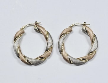Sterling Silver Spiral Hoop Earrings Earrings Weigh 6.6 Grams Collectively