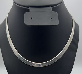Milor Italy Sterling Silver Chain Necklace Measures 17"  Necklace Weighs 22.3 Grams