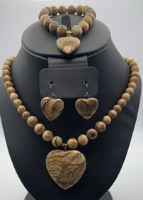 Lee Sands Picture Jasper Set Necklace Measures