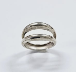 Sterling Silver Double Band Ring Size 9.25 Ring Weighs 6.4 Grams