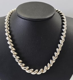 Milor Sterling Silver San Marco Necklace Necklace weighs 45.5 Grams Measures 18"