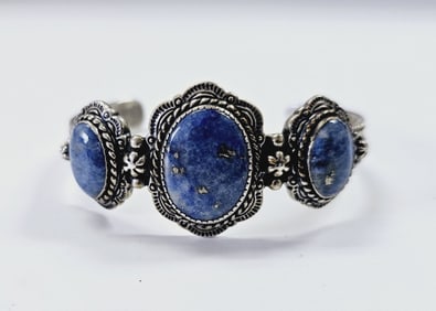 Carolyn Pollack Sterling Silver Lapis Bracelet Bracelet weighs 39.4 Grams