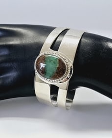 Jay King Sterling Boulder Chrysoprase Bracelet Bangle weighs 43.8 Grams