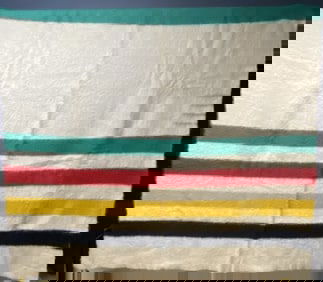 Hudson Bay Multi Color Stripe Wool Blanket Hudson Bay wool blanket, made in England. No holes or