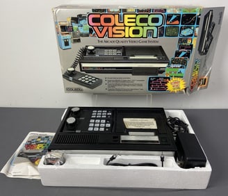 Coleco Vision Gaming System In Box Vintage 1980's Coleco Vision arcade style home gaming system with