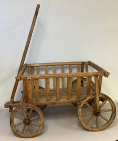 1950s Steiff Wooden Cart Measures 19"T x 31"L x