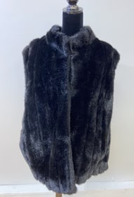 Vintage Black Faux Fur Vest 1980's Black faux fur vest, labeled Donna Salyers' Fabulous Furs.