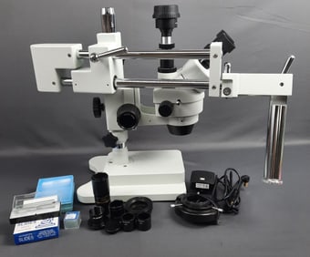 AmScope Zoom Binocular Stereo Microscope with Accessories Microscope Digital Camera