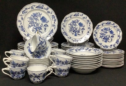 Blue Danube Onion Service For 12 Less 2 Cup & Saucer Sets, 10 cups &