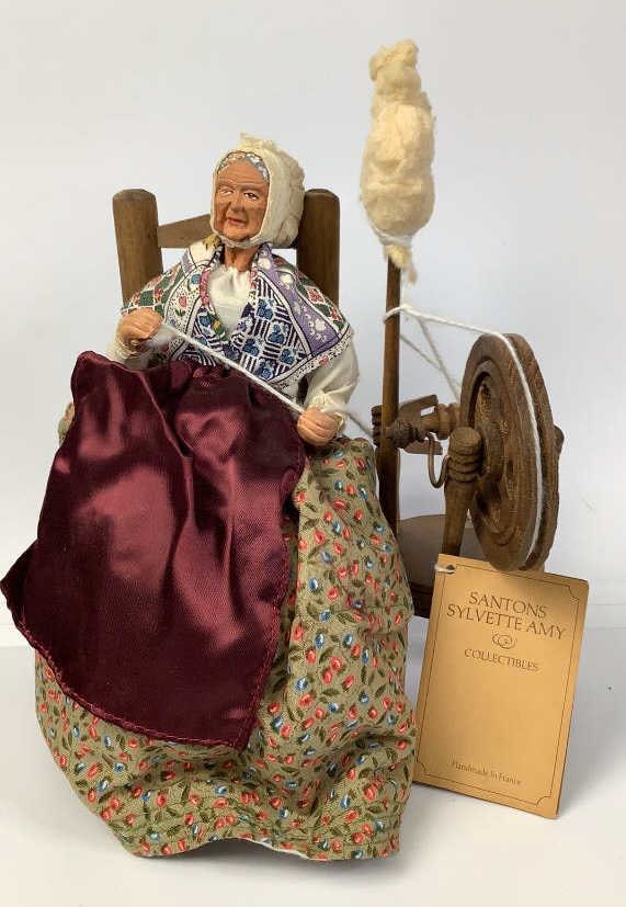 Santons Sylvette Amy Spinning Wheel Doll France In overall good condition. (1 of 11)