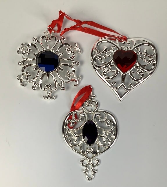 Lenox Bejeweled Ornaments Spire Heart & Snowflake With boxes In good condition: With boxes In good condition