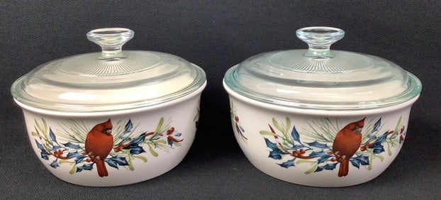 Lenox Winter Greetings 1.5 Qt Covered Casseroles No chips or cracks With boxes