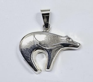 Sterling Silver Southwest Hollow Bear Pendant Pendant weighs 12.2 Grams