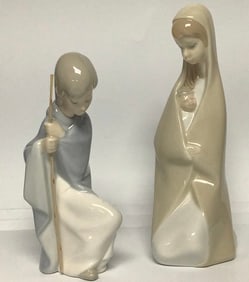 Lladro Signed Mary Madonna & Child & Joseph Signature on Mary is illegible. Was signed in