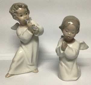 Lladro Angel Figurines End of the angels flute is broken off, #5. Other Angel is #D-18 E