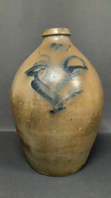 19th Century Two Gallon Stoneware Jug There are some chips of the opening of the jug.