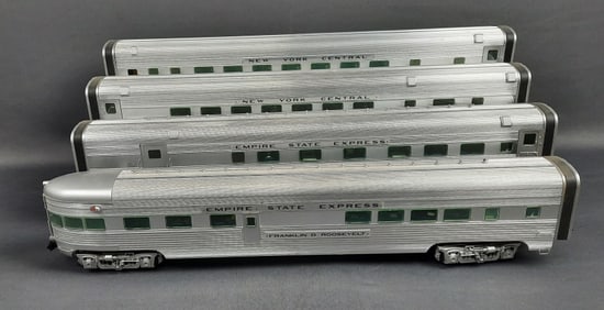 Lionel Century Club Empire State Express 4 Aluminum Passenger Cars O Gauge with Boxes