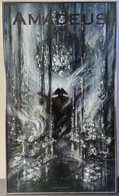 Amadeus Stratford Festival Poster in Frame Illustration by Desmond Heeley, poster for the