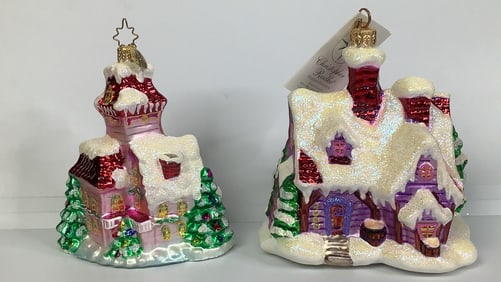 Christopher Radko Winter Houses Ornaments Please see images for details regarding condition.